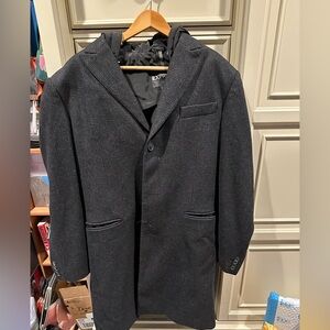 EXPRESS Long Wool Coat Overcoat Mens Size M Charcoal